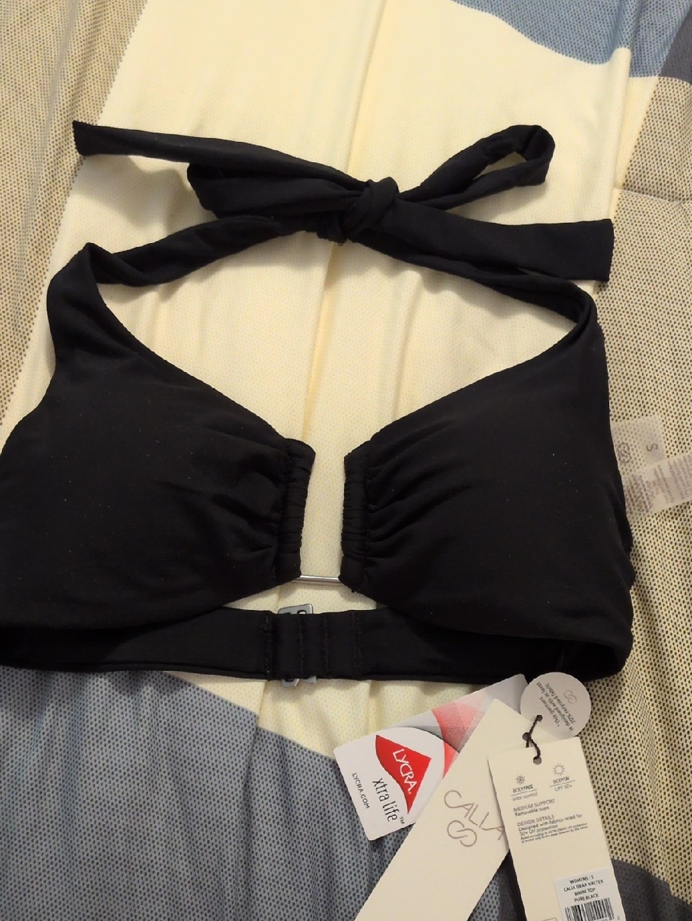 CALIA by Carrie Underwood Black Halter Bikini Top